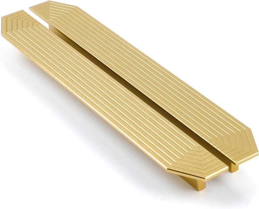 Allecto Plus Twee messing kasttrekkers Gouden ladegrepen Moderne kastbeslag Kast- en ladehandvatten 192mm Gat midden