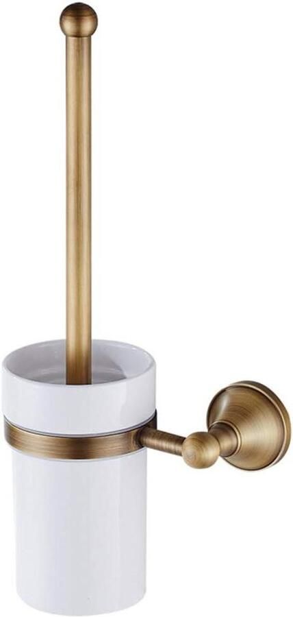 Zeynomax Messing toiletborstelhouder set voor badkamerreiniging Europese stijl Antiek brons Wandgemonteerd Elegante badkameraccessoires