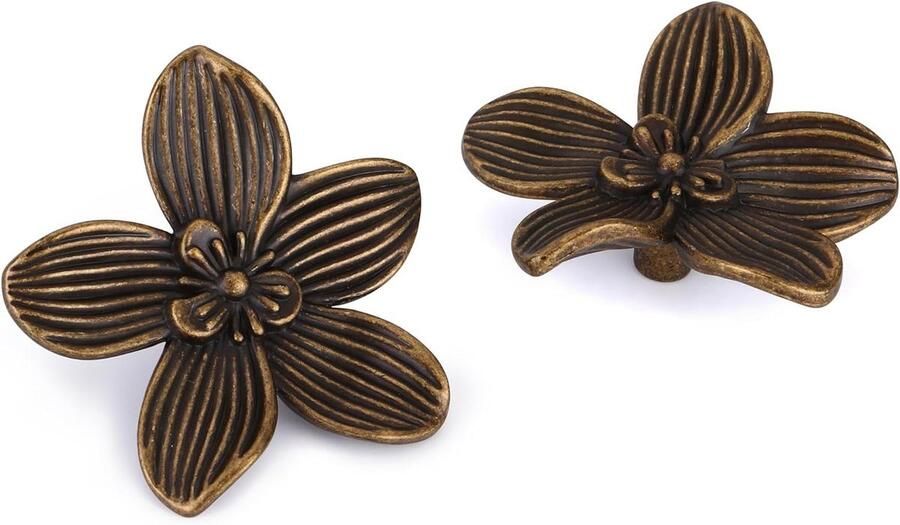 Zeynomax Meubilair Knoppen Set van 6 Antieke Kastknopen Borstknopen Messing Handgrepen voor Lades en Deuren Vintage Stijlvol Ontwerp van Meubilair Antieke Messing Deurgrepen