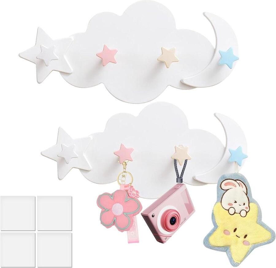 Allecto Plus Wandgarderobe met 8 haken voor jassen tassen hoeden en sjaals Geen boren nodig Modern design voor keuken badkamer woonkamer en hal