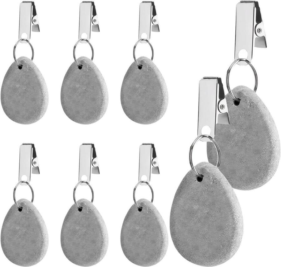 Zeynomax Natuursteen Tafelkleed Gewichten Tafelkleed Clips Tafeldecoratie voor Thuis en Evenementen Set van 8 Grijs Met Contragewicht