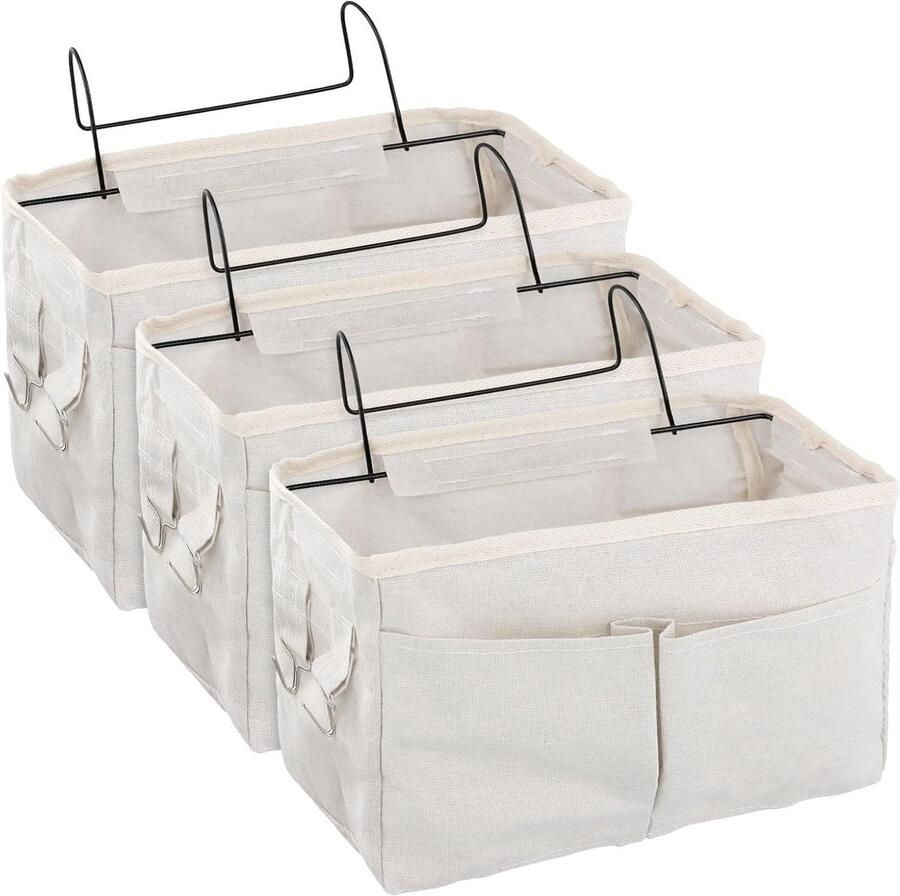 Zeynomax Opbergmand voor Nachtkastje 3-delige Set Handige Organizer voor Slaapkamer en Kantoor