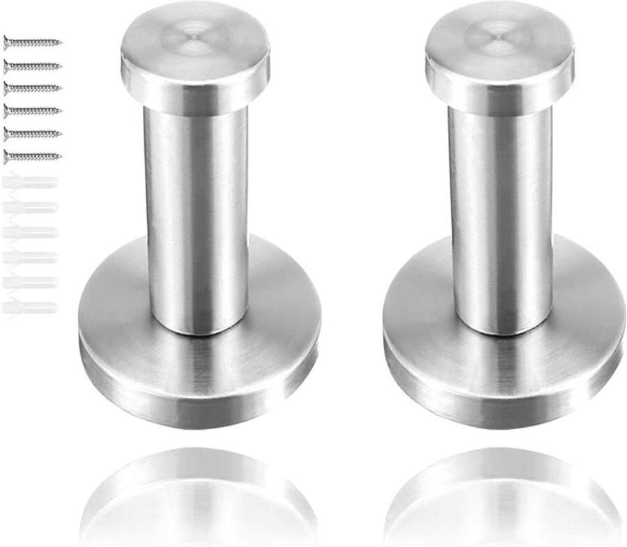 Zeynomax Roestvrijstalen Handdoekhouders en Kledinghaken Set van 2 Voor Badkamer en Toilet Wandhaken voor Kast en Gang Garderobe Accessoires