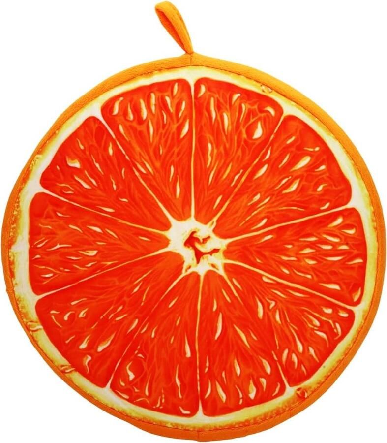 Zeynomax Rond fruitkussen voor decoratie van stoel 3D vloerkussen met fruitthema