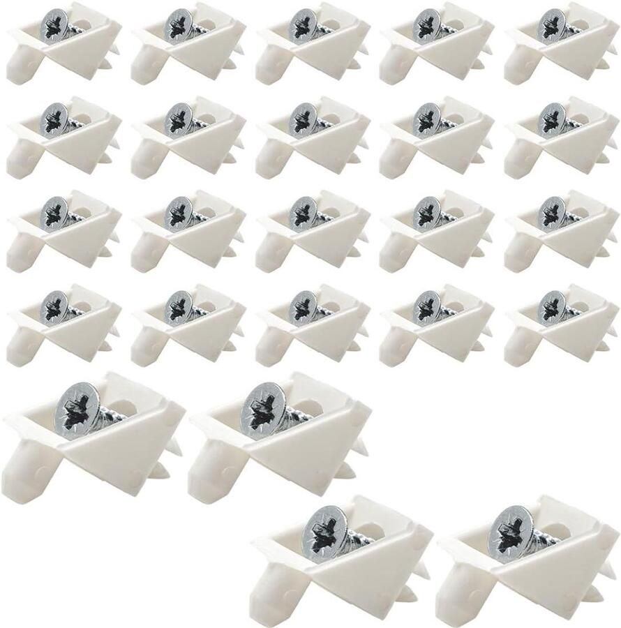 Allecto Plus Set van 24 Planken Wit met Schroeven Opbergruimte voor Kasten 24-delige organizer voor hangmappen opbergboxen en meer