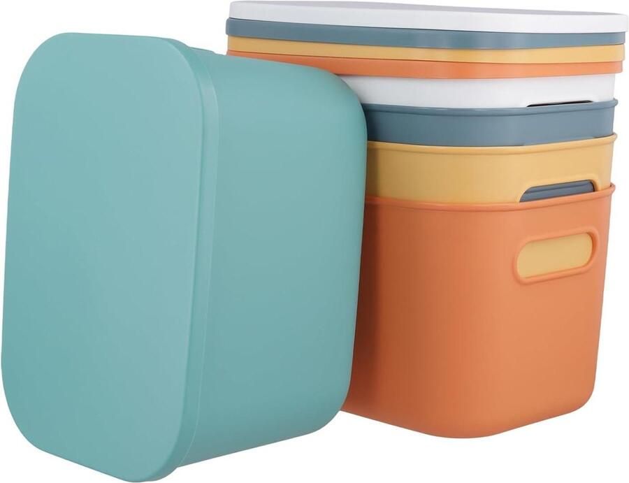 Zeynomax Set van 5 opbergdozen Meerkleurige kastopbergdozen voor badkamer slaapkamer en kantoor 25 x 18 x 16 cm