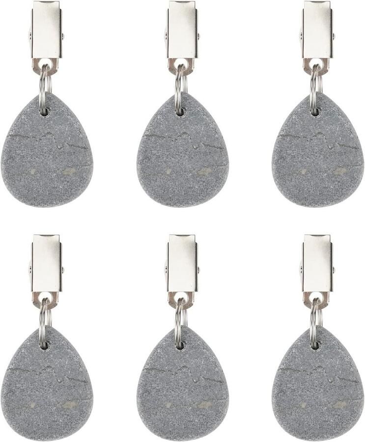 Allecto Plus Tafelkleedgewichten Set van 6 Tafelkleedklemmen voor Buiten Tafelkleedhouder Tafelkleedgewicht Extra Zware Tafelkleedgewichten Grijs Geschikt voor Buiten en Douchegordijn Set van 6 Stuks