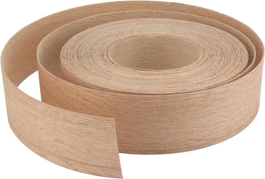 Zeynomax Titel: Voorgelijmde Eikenhouten Fineer Randstrip 50 mm x 15 m Opstrijkbare Randtape Bureau en Kledingkast Houtfineerstrips Randstrip voor Deurframe