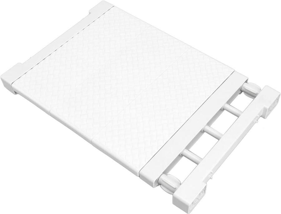 Allecto Plus Verstelbaar Opbergrek Kast-Spanrek Ruimtebesparende Kledinghanger voor Kasten Uitbreidbaar Kast-Organizer voor Badkamer Keuken en Boekenkast Verstelbare Scheidingswand 38-55 cm