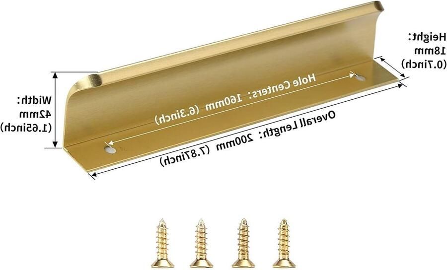 Zeynomax Verborgen keukengrepen 10 stuks Goud Handvat keukenkast Meubelgreep Onzichtbaar design 160mm breedte