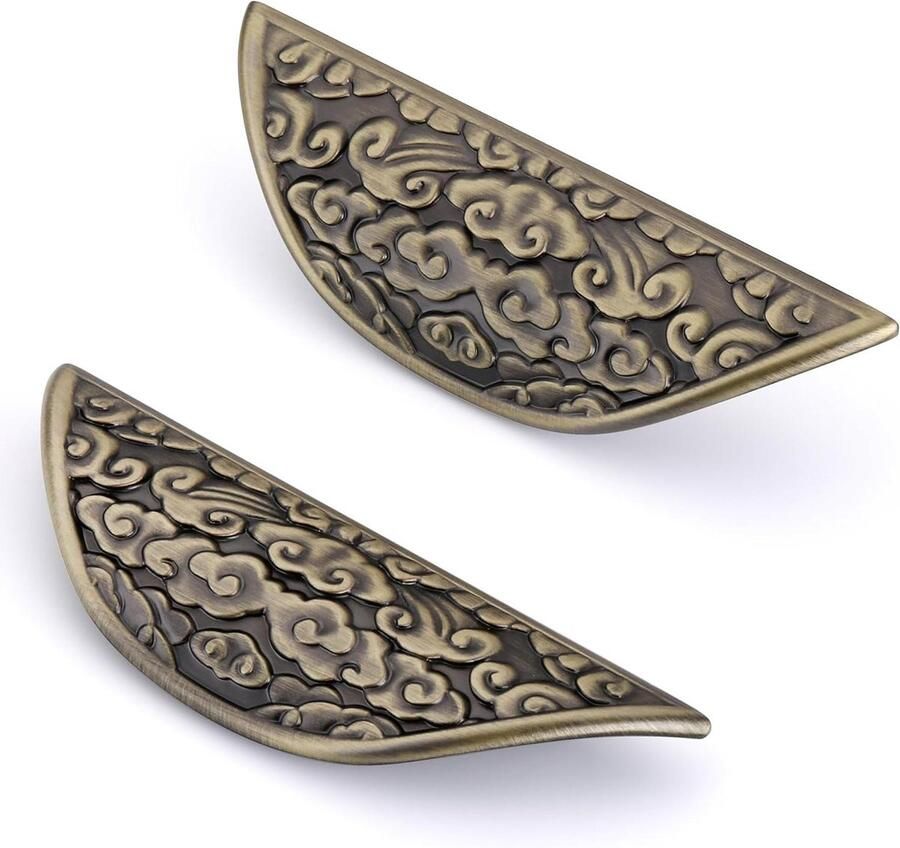 Allecto Plus 6 stuks Moderne Meubelgrepen Antieke Kastengrepen Ladengrepen Verborgen Handgrepen Meubelgrepen Keuken Bronze Gat midden 64mm