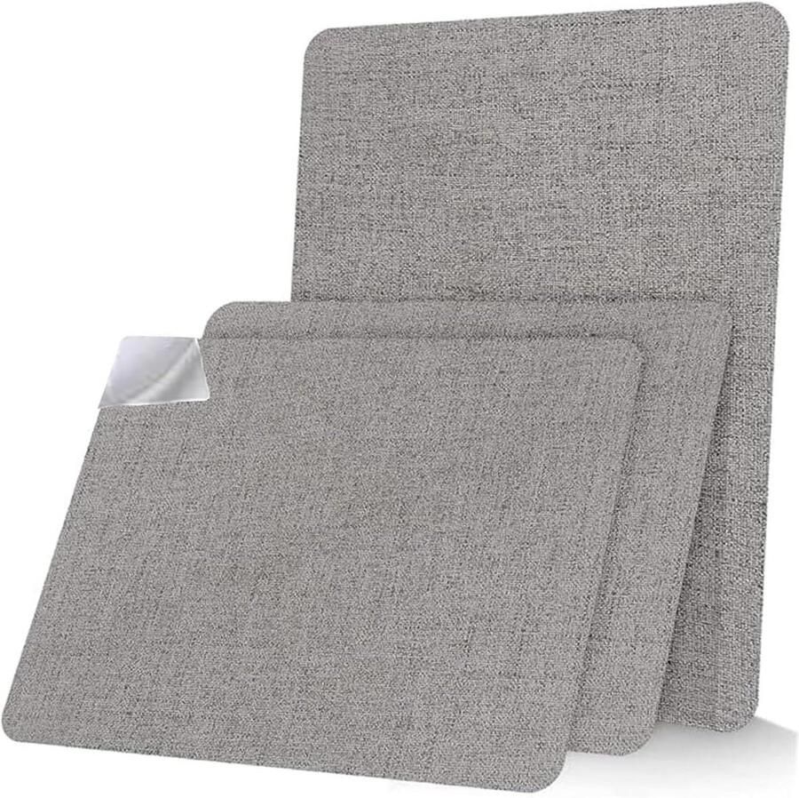 Zeynomax Zelfklevende Linnen Reparatiepatch Set van 3 20 x 28 cm Grijs Voor Banken en Bureaustoel Reparatiestickers voor Linnen Stof Gaten en Scheuren Reparatie