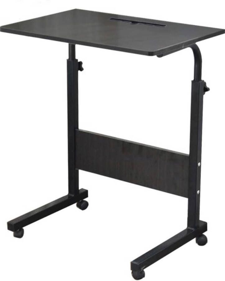 Zhs Laptoptafel in hoogte verstelbaar computertafel met wielen pc-tafel notebooktafel bijzettafel voor bed en sofa