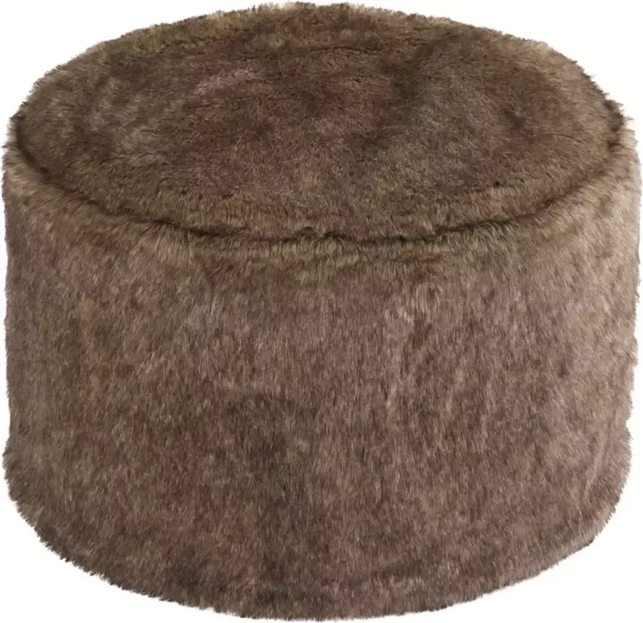 Zic-Zac False Fur pouf cover 50x35 solid wolf