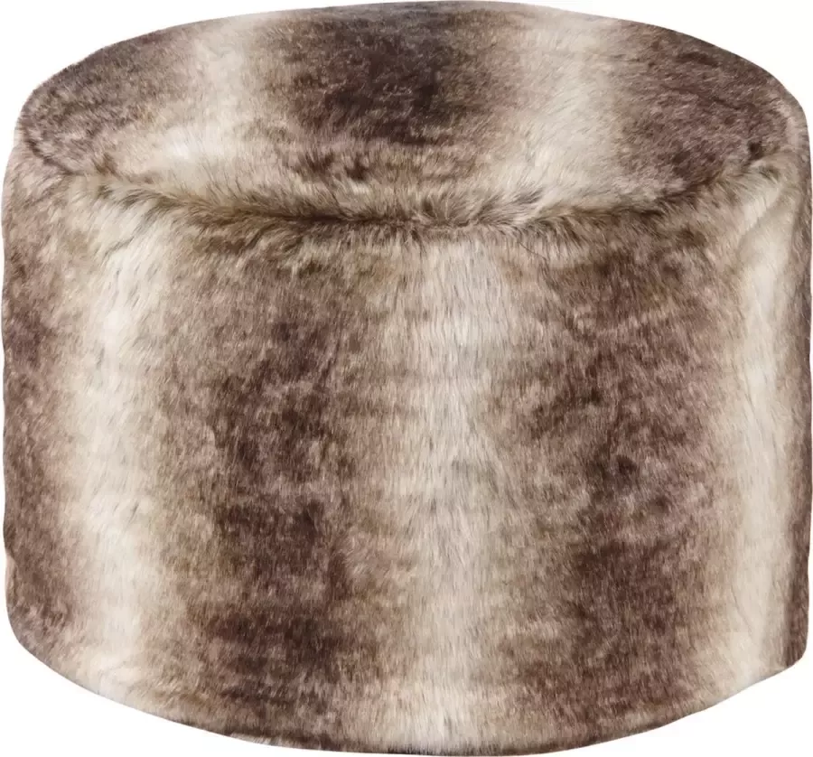 Zic-Zac False Fur pouf cover 50x35 taupe wolf