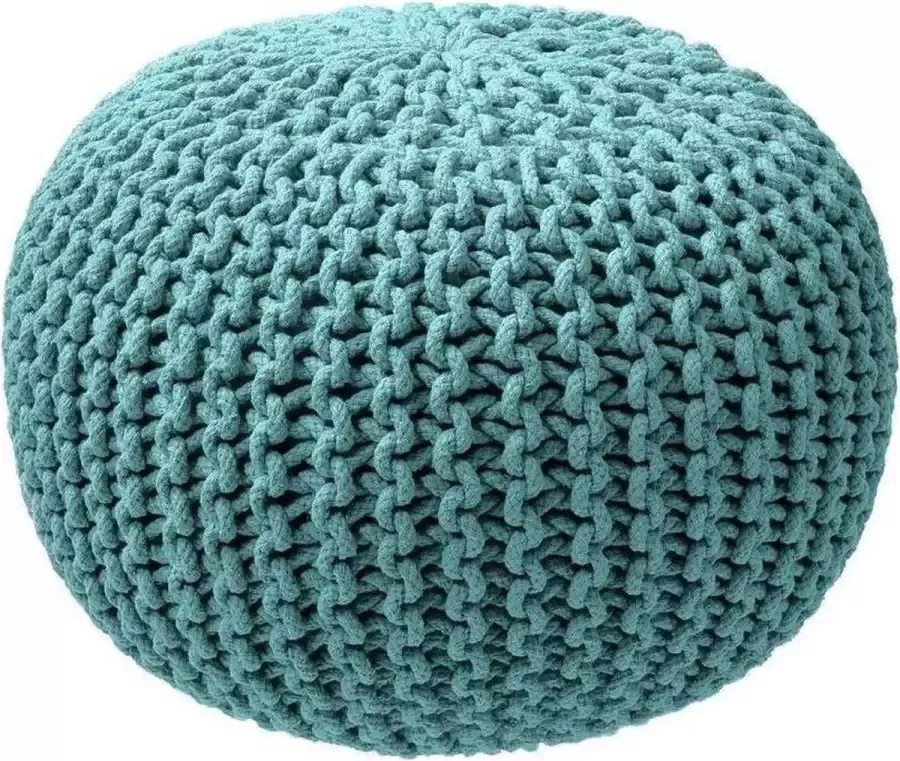 Zic-Zac ZicZac Gebreide Poef Zacht Blauw