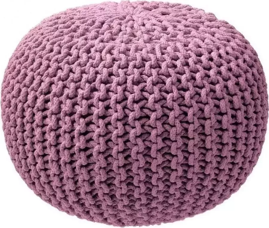Zic-Zac ZicZac Gebreide Poef Zacht Roze