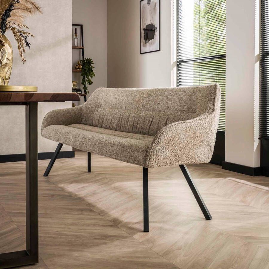 Bold Living Eetkamerbank Harmony Beige Bouclé