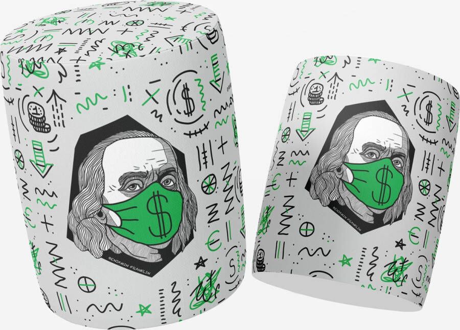 Zijou Luxe Poef Benjamin Franklin rond Suède- Modern- Zitbank Voetenbak Ø40 x45 cm