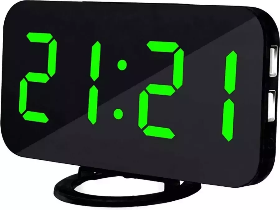 Zinaps dementieklok LED digitale wekker dimbare digitale wekker spiegel digitale LED Tafel Helderheid Functie voor het Bureau Wall Bed