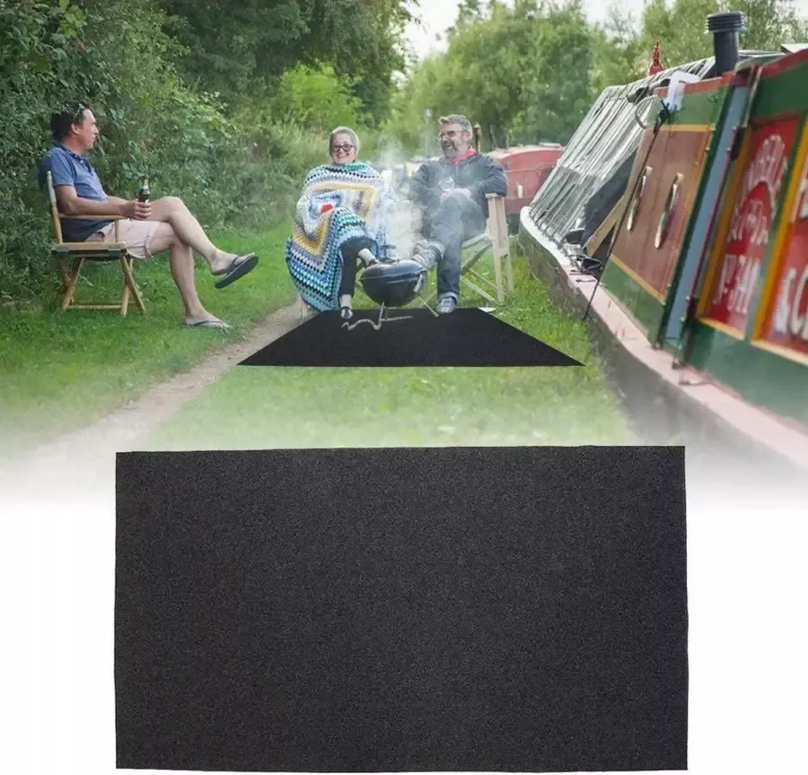 Zinaps VLoerbeschermer BBQ Brandvertragende vloerbeschermer Mat voor BBQ Open haard Camping 75x124cm (WK 02130)