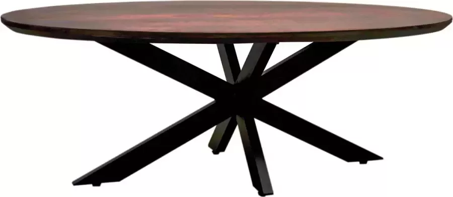 Zita Home bruine ovale salontafel 130 cm lang 70 cm breed met spin poot Mangohout Black Friday Deal