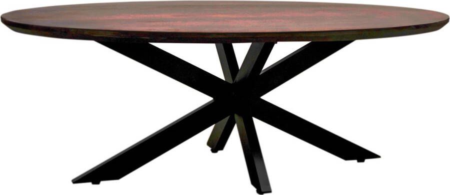 Zita Home eettafel 200cm ovaal bruin mangohout kruispoot Black Friday Deal