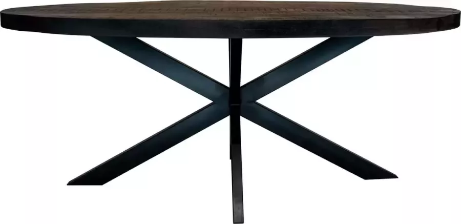 Zita Home Eettafel Thom Ovaal 190cm Volledig Zwart Kruispoot Mangohout 5cm dik blad Black Friday Deal - Foto 2