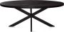 Zita Home Eettafel Thom 100cm rond volledig zwart massief hout metalen kruispoot Black Friday Deal - Thumbnail 2