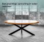 Zita Home Eettafel Thom 140cm rond- 140cm breed massief hout metalen kruispoot - Thumbnail 1