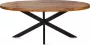 Chair up meubels Zita Home Eettafel Thom + Gratis salontafel set van 3 ovaal 240 x 100 cm Mango hout dik blad met metalen matrix zwart - Thumbnail 3