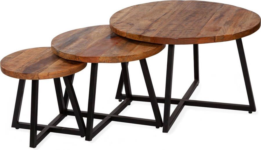 Zita Home Jurdy Salontafel set van 3 met u poten 65cm diameter Black Friday Deal