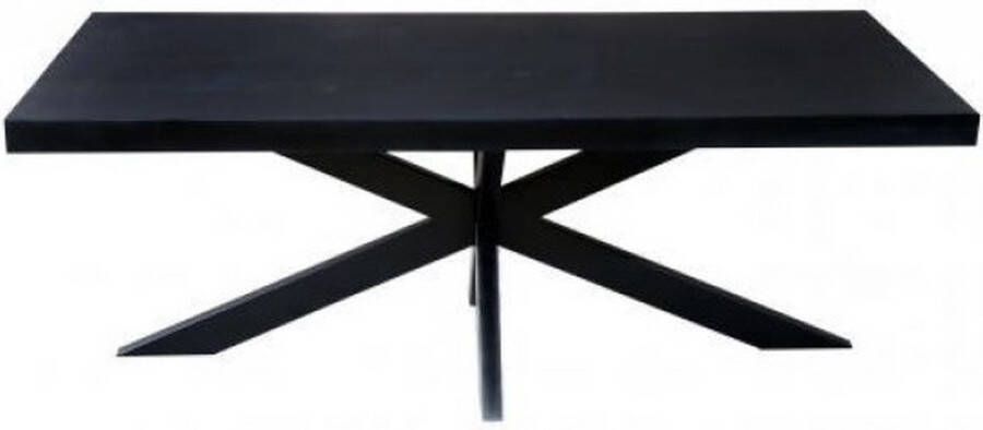 Zita Home rechthoekige eettafel volledig zwart 220x100cm massiefhout matrix poot