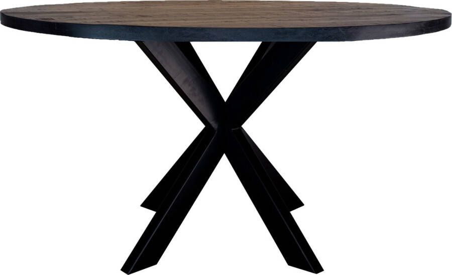 Zita Home ronde eettafel 120cm zwart met een dik blad matrix poot 3cm dik blad Black Friday Deal