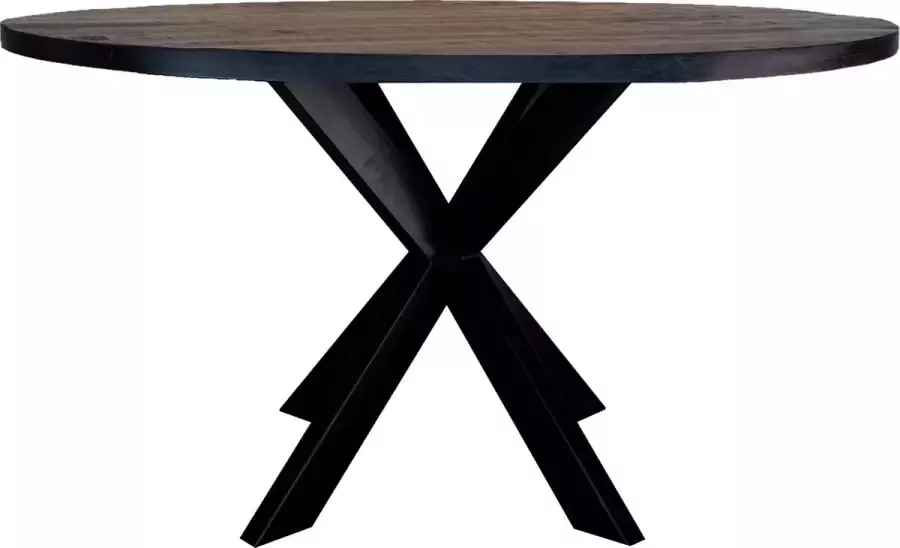 Zita Home ronde eettafel 120cm zwart met een dik blad matrix poot 3cm dik blad Black Friday Deal - Foto 2