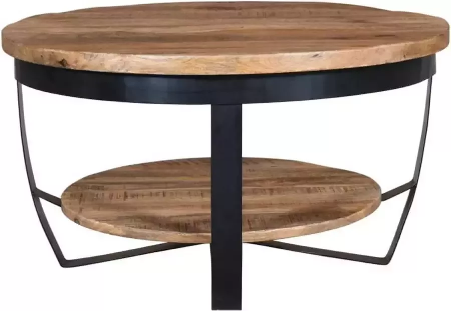 Zita Home Ronde salontafel large met onderblad mangohout 90cm FINAL PRICE T M 1 JANUARI