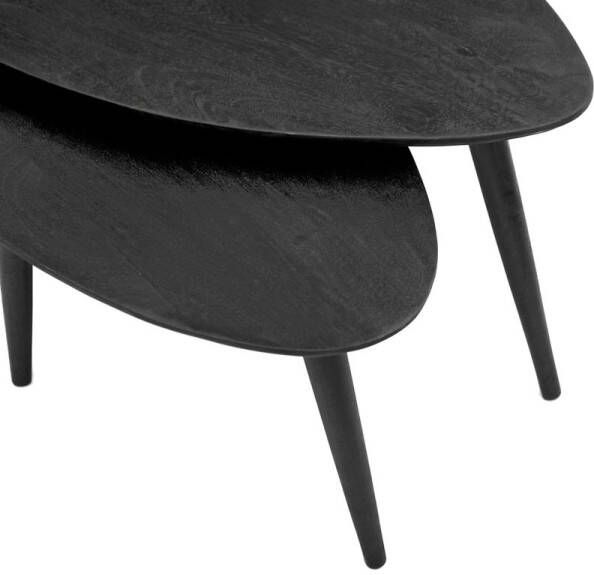 Zita Home salontafel Duo set van 2 ei vorm egg in 3 kleuren 76cm en 60cm zwart