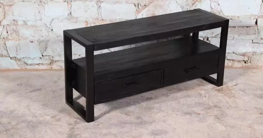Zita Home TV meubel TOON zwart 120 cm breed metaal frame Black Friday Deal