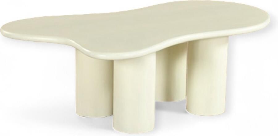 Zita Home Organische salontafel 110 cm Wit – Mangohout