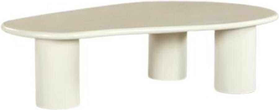 Zita Home – Organisch ovale Salontafel 120 cm – Wit – Massief Hout