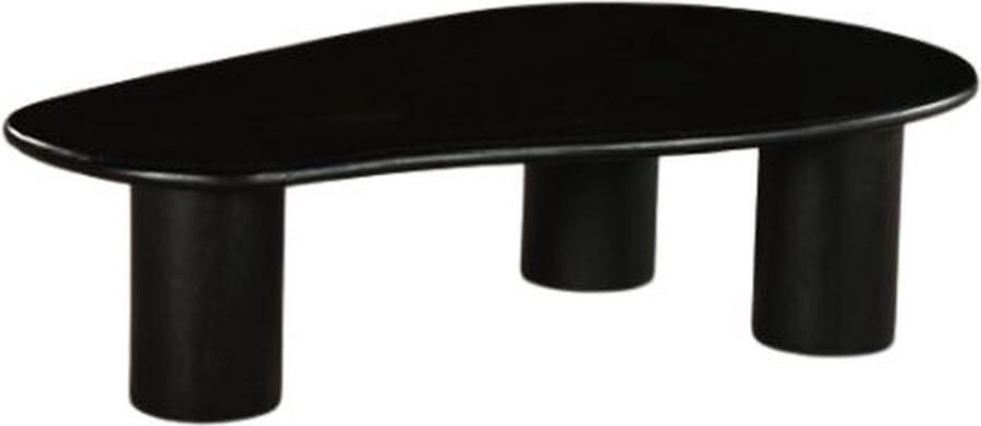 Zita Home – Organisch ovale Salontafel 120 cm – Zwart – Massief Hout