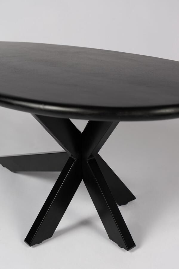 Zita Home Ovale Salontafel Zwart Modern Matrix Onderstel 120 cm