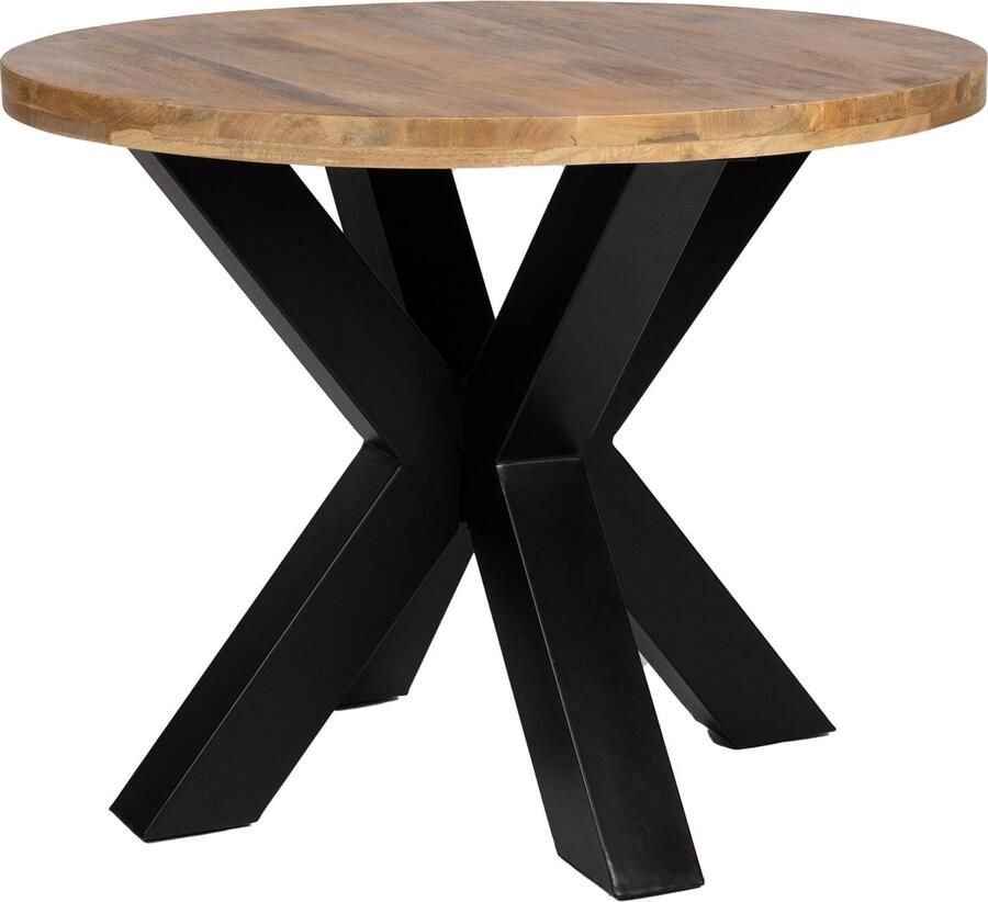 Zita Home eettafel rond 100cm massiefhout met extra dik frame