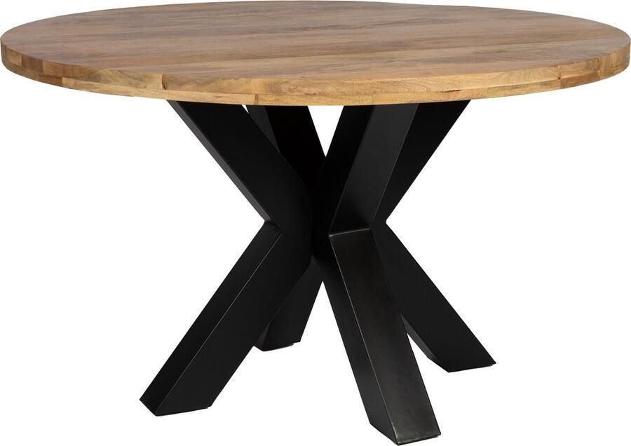 Zita Home eettafel 140cm mango rond massief hout met extra dik frame