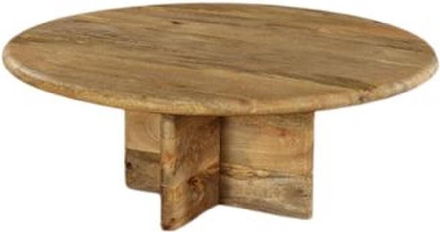 Zita Home Ronde Salontafel Plus vormig onderstel Mango 80 x 80 cm