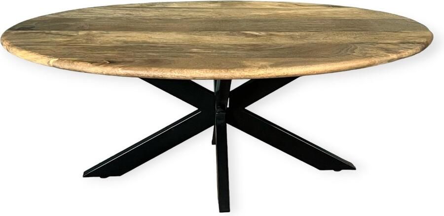Zita Home salontafel 120cm mango ovaal met ronde rand 45cm hoog