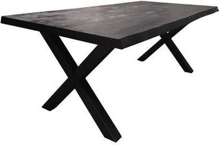 Zitten&Liggen Eettafel Mango Nora Rechthoek Visgraat Zwart X-poot 200 cm
