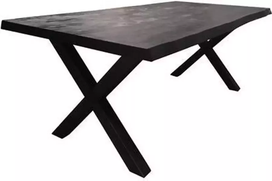 Zitten&Liggen Eettafel Mango Nora Rechthoek Visgraat Zwart X-poot 200 cm