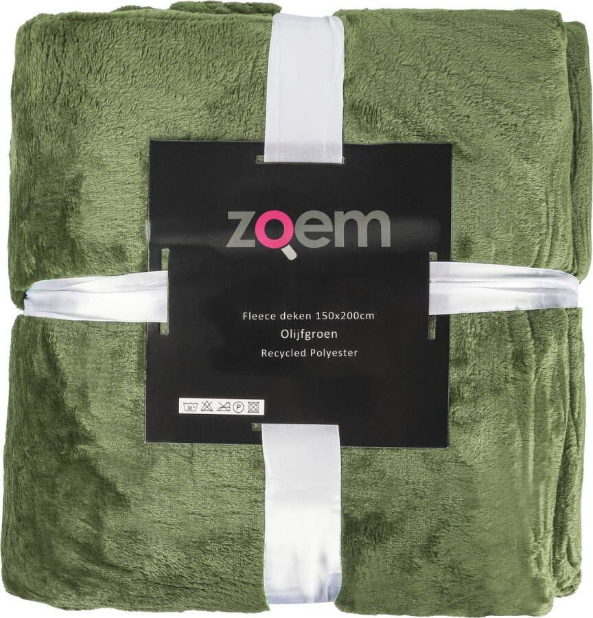Zoem enterprise Zoem Fleece deken XL Fleece plaid XL Extra zware kwaliteit Olijfgroen Groen Kerst Picknick Terras Tuinset Duurzaam 205 x 150 300 gsm Kleedje - Foto 2