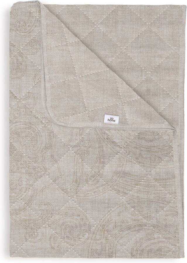 Zohome Bed Sprei Paisley-bedsprei 2 persoons Paisley print 270x260 Beige